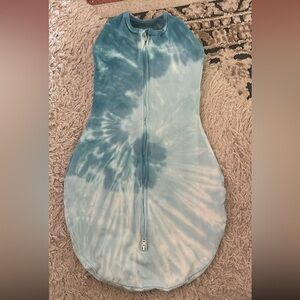 Tie-Dye Light Blue Baby Sleep Sack with Front Zipper